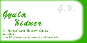 gyula widmer business card